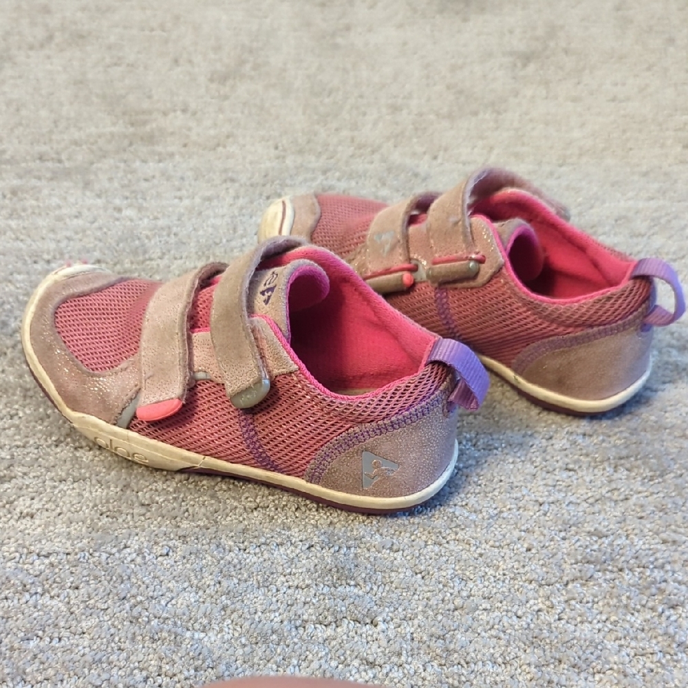 PLAE Pink and Purple Sneakers with Lace-Up Design